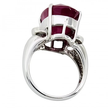 18ct white gold Ruby / Diamond Ring size N